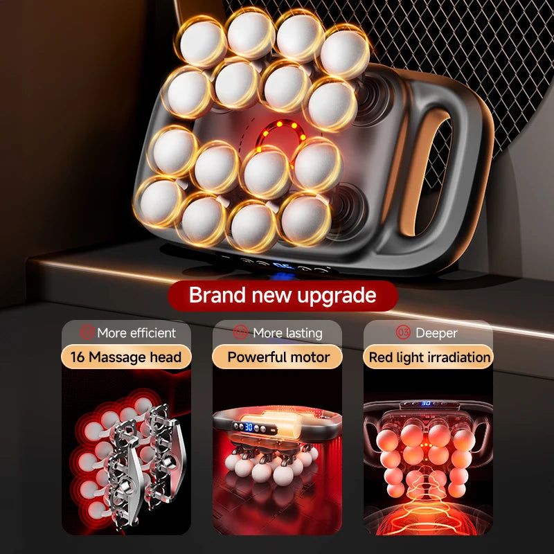 Professional High-Quality 16-Head Electric Deep Tissue Massage Gun - Best Budget Fascia Muscle Reliever