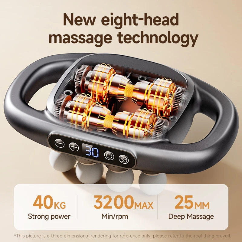 High Quality Electric Professional Body Vibration Deep Tissue Massage Gun Best Budget Fascia Muscle Gun with 8 Heads