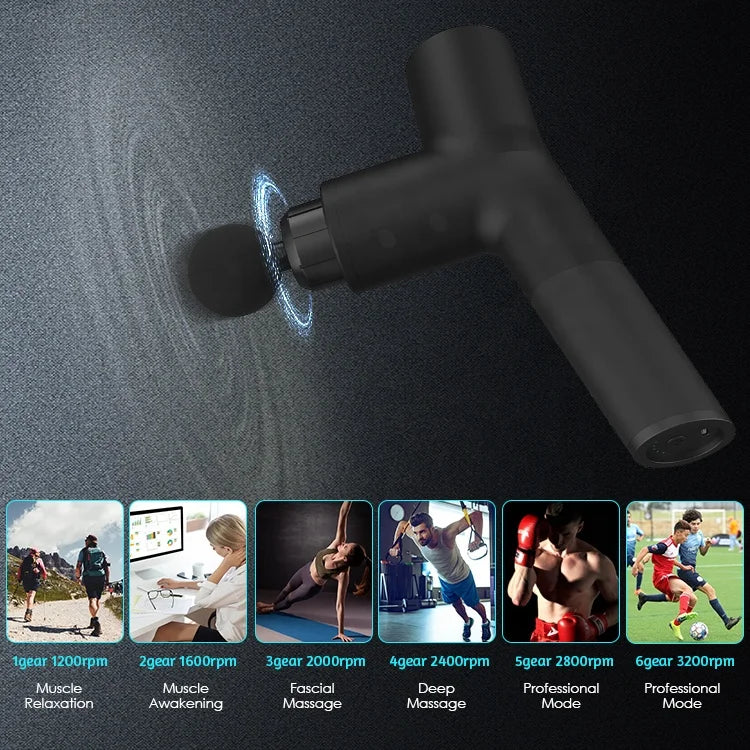 Deep Tissue Percussion Fitness Body Muscle Massage Gun to Relieve Fatigue and Reduce Lactic Acid Buildup