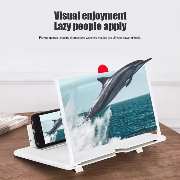 Portable 10 Inch PC Mobile Phone Projector Universal 3D Movie Screen Holder With Amplifier Magnifier Enhances Screen Visibility