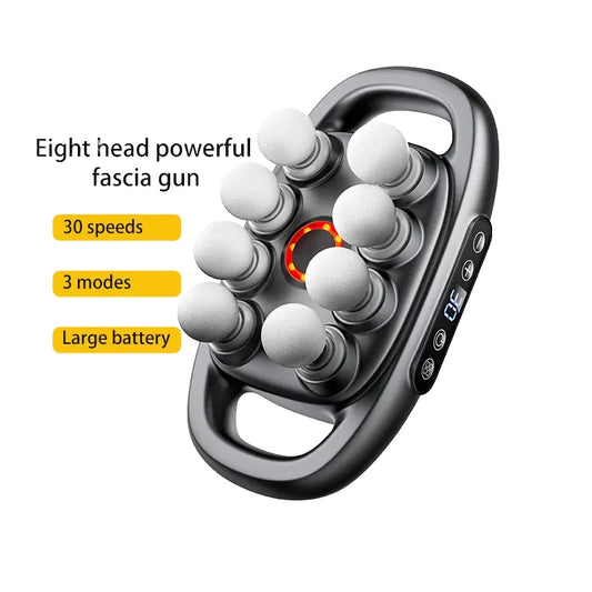 High Quality Electric Professional Body Vibration Deep Tissue Massage Gun Best Budget Fascia Muscle Gun with 8 Heads